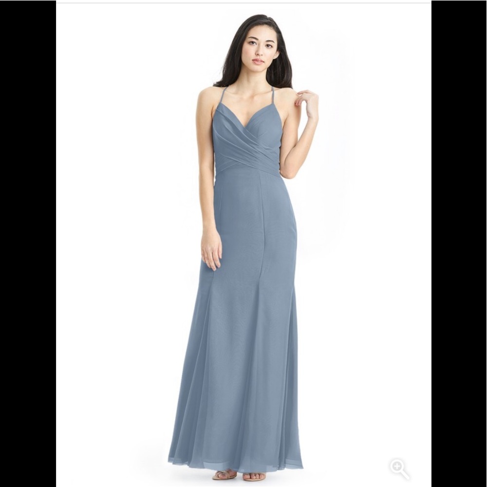 Azazie Carolina Dusty Blue Dress